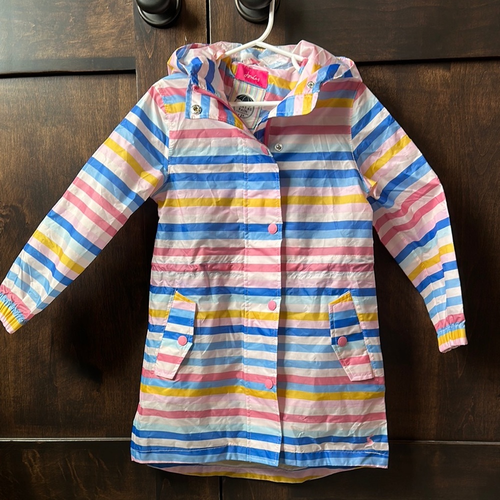 Joules Multicolor Striped Kids Raincoat
